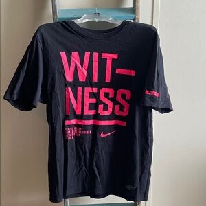 Nike Black T-Shirt with Pink Graphic